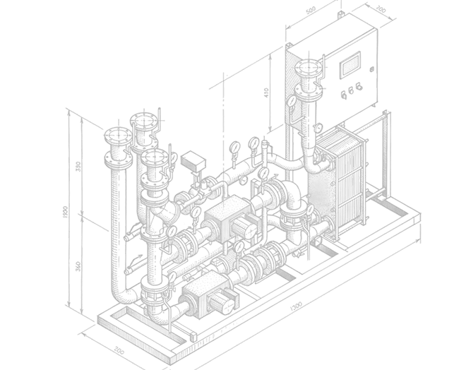 Узел отопления независимая схема схематично